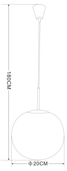 Globo 1583S - Lampadario a sospensione con filo JOEL 1xE27/60W/230V d. 20 cm