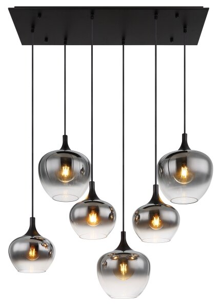 Globo 15548-6H - Lampadario a sospensione con filo MAXY 6xE27/40W/230V nero