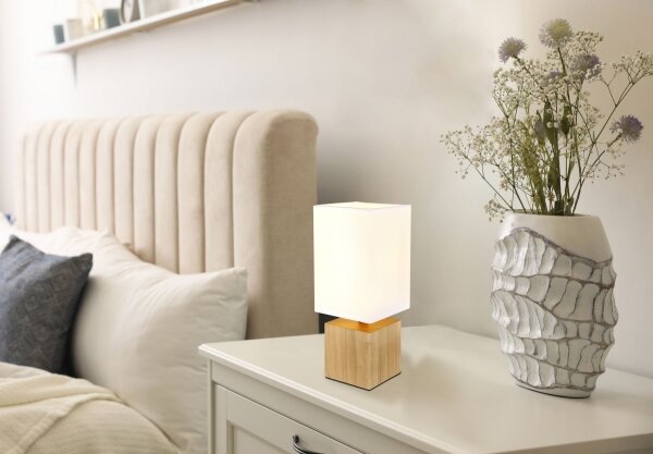 Globo 21628W - Lampada da tavolo VALENTINO 1xE27/7W/230V bianco/marrone