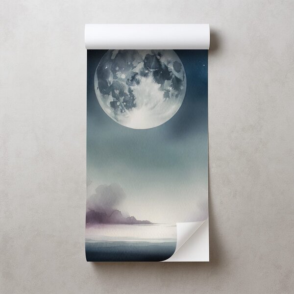 Carta da parati – Cielo notturno con luna e nuvole