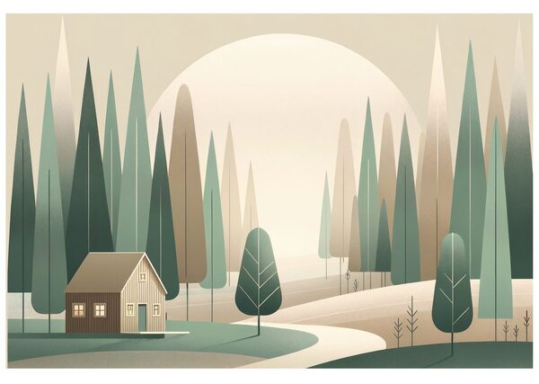 Carta da parati – Paesaggio forestale minimalista