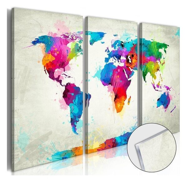 Quadri su vetro acrilico World Map: An Explosion of Colours [Glass]