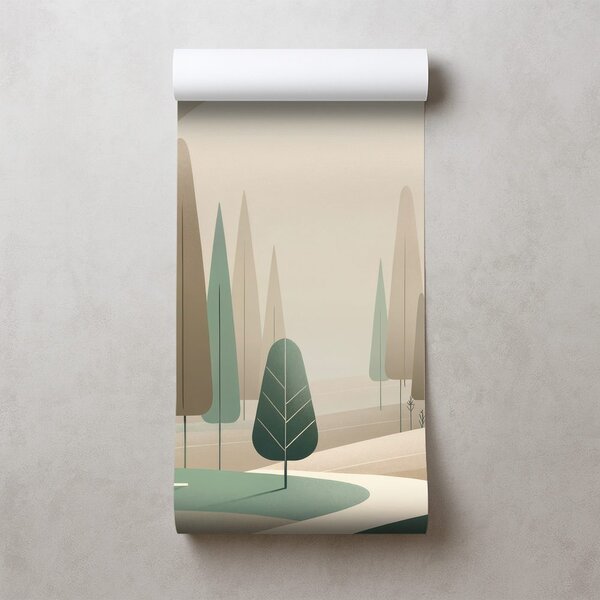 Carta da parati – Paesaggio forestale minimalista