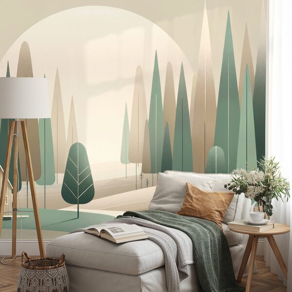 Carta da parati – Paesaggio forestale minimalista
