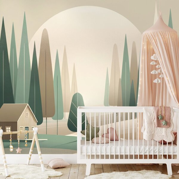 Carta da parati – Paesaggio forestale minimalista