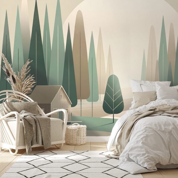 Carta da parati – Paesaggio forestale minimalista