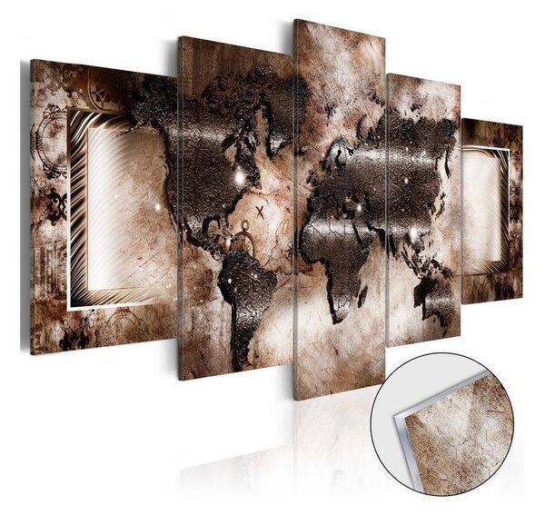 Quadri su vetro acrilico Platinum Map [Glass]