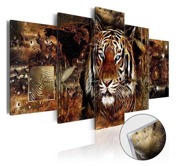 Quadri su vetro acrilico Golden Jungle [Glass]