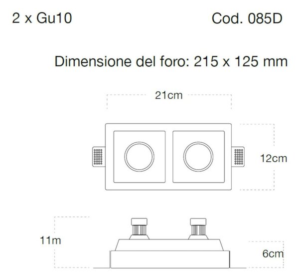 Faretto incasso gesso lampadari bartalini ordauq d 085d gu10 led scomparsa - Lampadari Bartalini Gesso