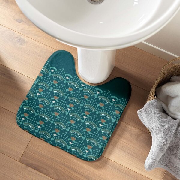 Tappetino per il bagno color petrolio per WC 45x45 cm Imperia – douceur d'intérieur