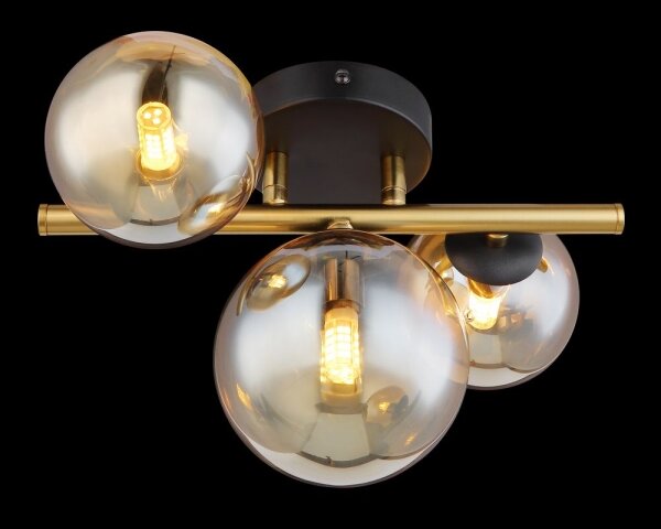 Globo 56135-3W - Lampadario a plafone LED RIHA 3xG9/3,5W/230V ottone