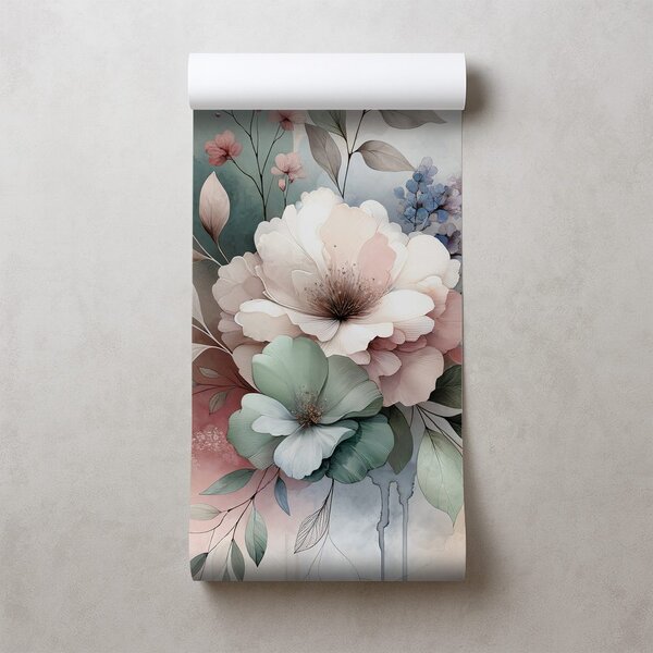 Carta da parati – Fiori acquerello pastello