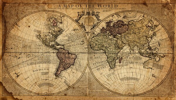 Carta da parati Un antico mappamondo, Carta da parati Mappa del Mondo, u18533 : Uwalls.it