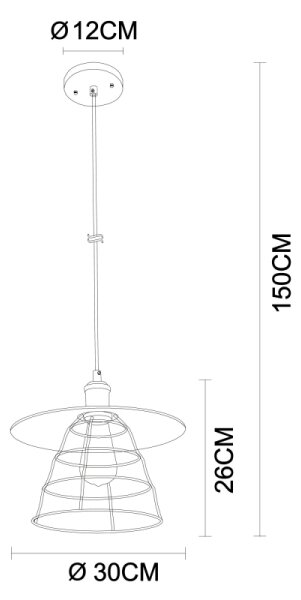 Globo 15086BH1 - Lampadario a sospensione con filo VIEJO 1xE27/60W/230V