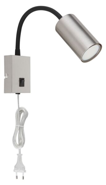 Globo 57911W - Lampada flessibile da muro ROBBY 1xGU10/25W/230V nero/cromo