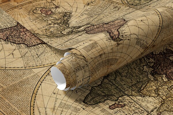 Carta da parati Un antico mappamondo, Carta da parati Mappa del Mondo, u18533 : Uwalls.it
