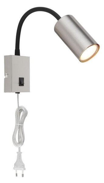 Globo 57911W - Lampada flessibile da muro ROBBY 1xGU10/25W/230V nero/cromo