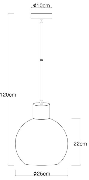 Globo 15656H - Lampadario a sospensione con filo MOITAS 1xE27/40W/230V