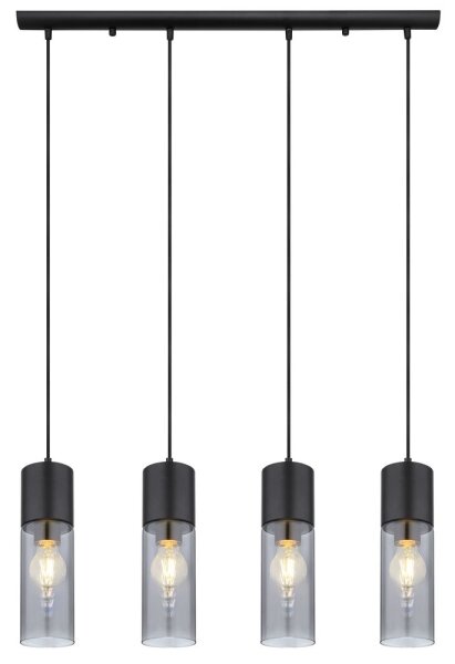Globo 21000-4HB - Lampadario a sospensione con filo ANNIKA 4xE27/25W/230V nero