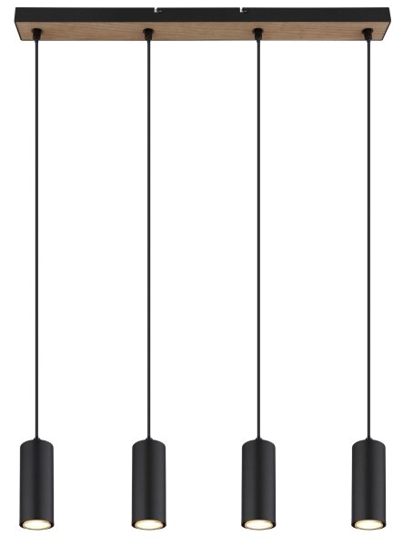 Globo 57911-4HBW - Lampadario a sospensione con filo ROBBY 4xGU10/35W/230V nero/marrone