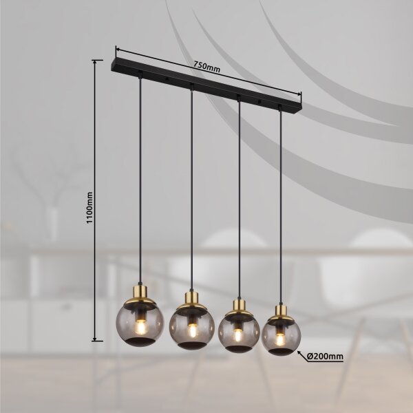 Globo 15860-4H - Lampadario a sospensione con filo POTTER 4xE27/25W/230V