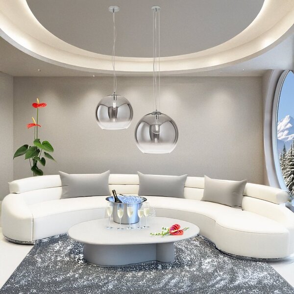 Lampadario vetro soffiato perenz planet 8526 fu 45 e27 led fumè - Perenz