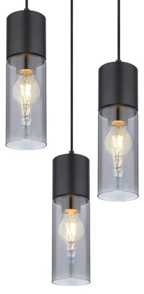 Globo 21000-3HB - Lampadario a sospensione con filo ANNIKA 3xE27/25W/230V diametro 30 cm nero
