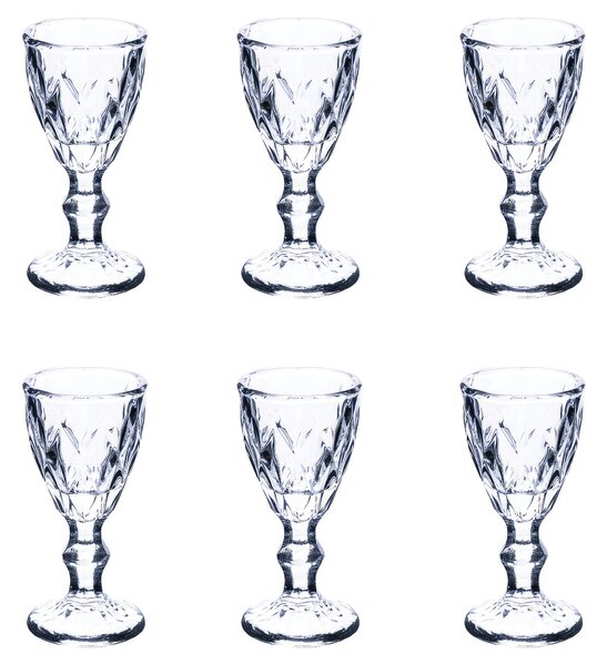 Bicchieri set 6 Liquorini, Limoncino in Vetro Trasparente PRIMA 45 ml diametro 5 x h10,5 cm, capacit� lavabili in lavastoviglie in scatola regalo