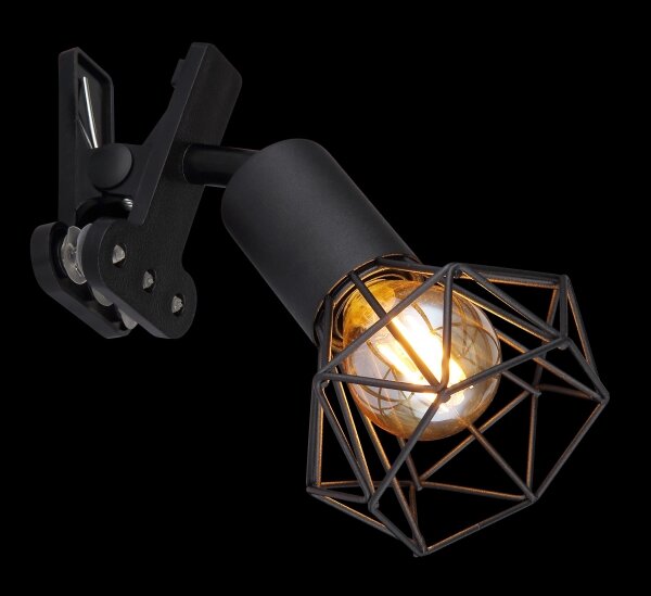 Globo 54802SK - Applique con clip XARA I 1xE14/40W/230V nero