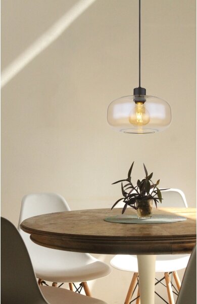 Globo 15566HA - Lampadario a sospensione con filo GIUSEPPE 1xE27/40W/230V diametro 28 cm limpido