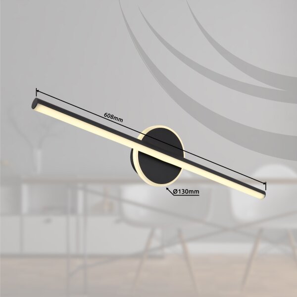 Globo 41924S - Illuminazione a LED per specchi da bagno PEPE LED/10W/230V IP44 nero
