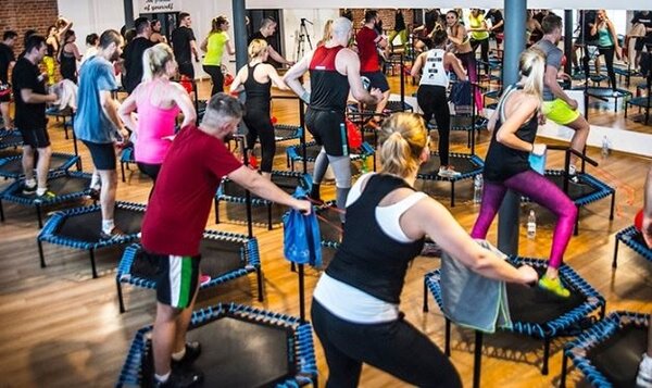 Tappeto elastico fitness con maniglie da 127 cm