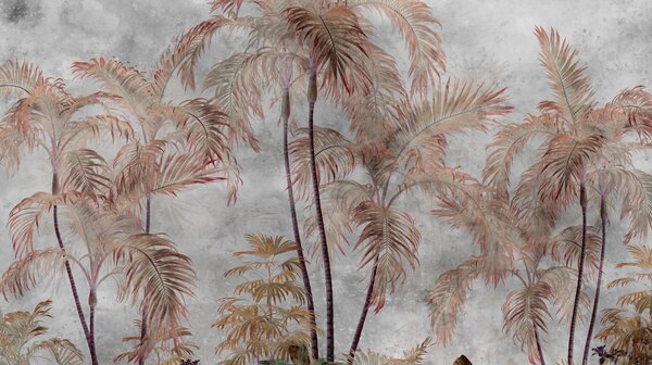 Carta da parati Palme tropicali su un muro di cemento, Carta da parati Natura, u98586 : Uwalls.it