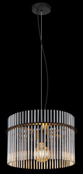 Globo 15698H - Lampadario a sospensione con filo GORLEY 1xE27/60W/230V diametro 40 cm nero
