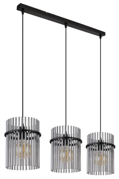 Globo 15698-3H - Lampadario a sospensione con filo GORLEY 3xE27/60W/230V nero