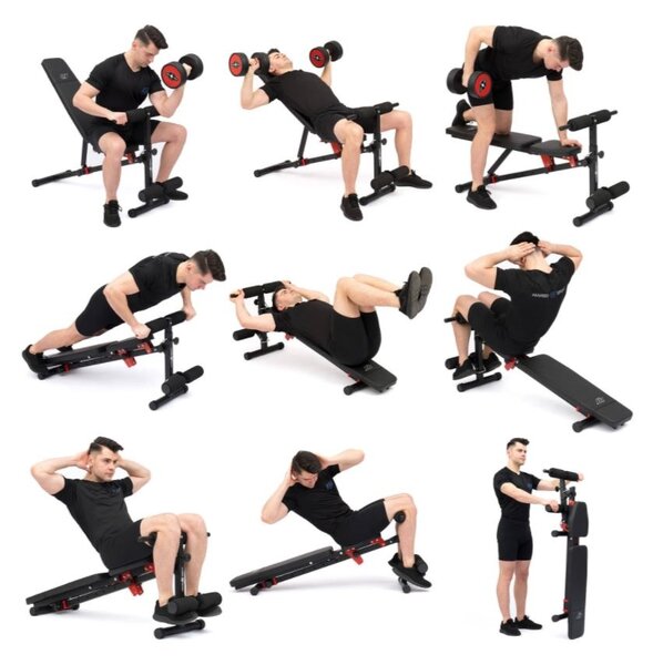 Panca piana e regolabile da fitness Marbo Sport