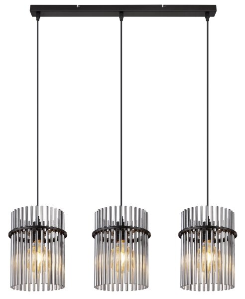 Globo 15698-3H - Lampadario a sospensione con filo GORLEY 3xE27/60W/230V nero