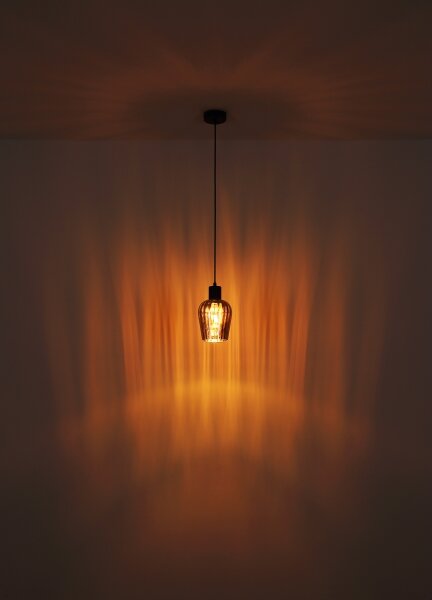 Globo 15627 - Lampadario a sospensione con filo RYAN 1xE27/40W/230V diametro 13,5 cm nero