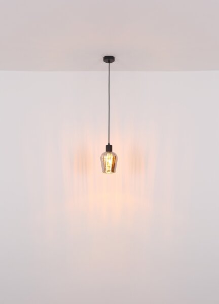 Globo 15627 - Lampadario a sospensione con filo RYAN 1xE27/40W/230V diametro 13,5 cm nero
