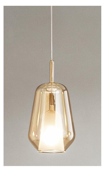 THELMA SOSPENSIONE SINGOLA IN VETRO SOFFIATO TRASPARENTE, FUME O AMBRA D19 CM DESIGN MODERNO