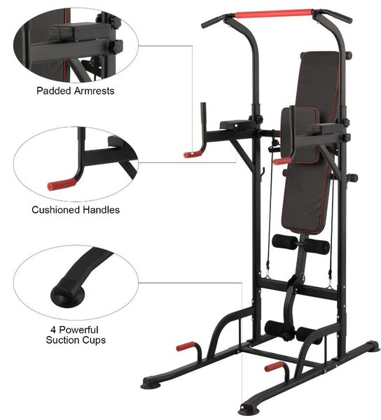 Power towe con panca e dip station