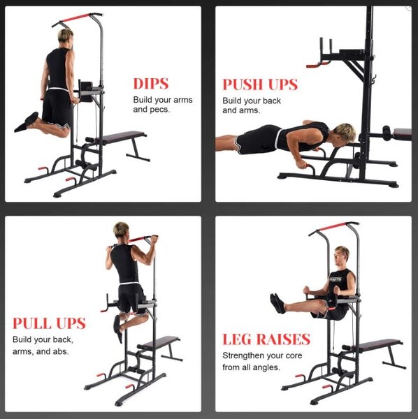 Power towe con panca e dip station