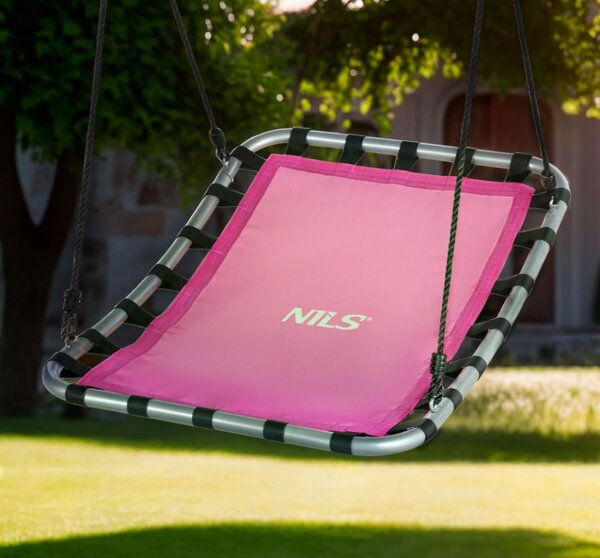 Altalena per bambini rettangolare colore rosa