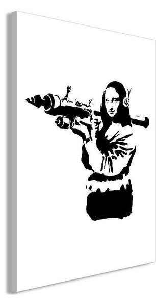Quadro - Banksy Mona Lisa with Rocket Launcher (1 Part) Vertical