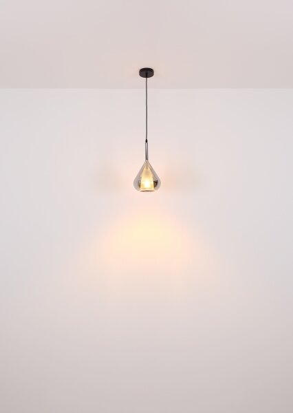 Globo 15542 - Lampadario a sospensione con filo GEEKY 1xE27/60W/230V diametro 20 cm nero