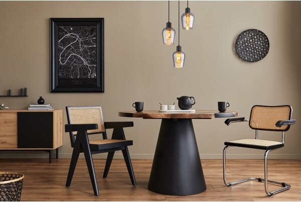 Globo 15627-3 - Lampadario a sospensione con filo RYAN 3xE27/40W/230V diametro 28,5 cm nero
