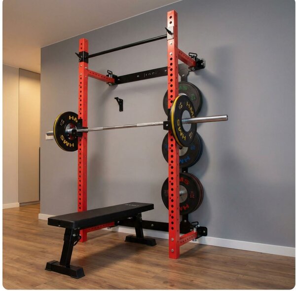 Gabbia fitness semi-professionale con panca ideale per home gym