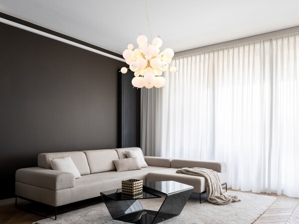 Globo 15633HO - Lampadario a sospensione con filo UDO 6xE14/25W/230V diametro 55 cm bianco