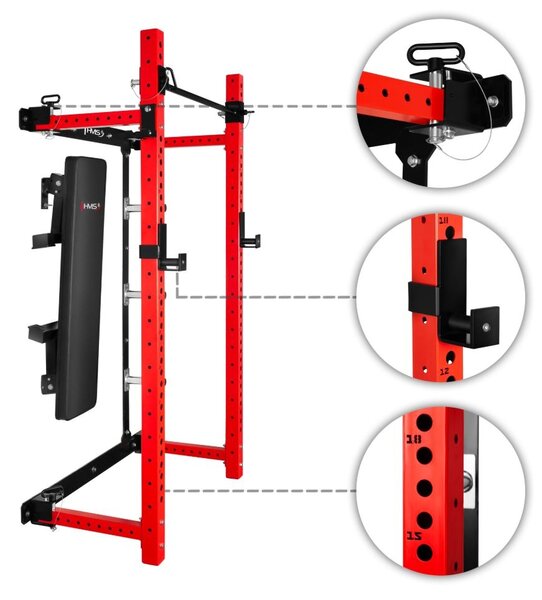 Gabbia fitness semi-professionale con panca ideale per home gym