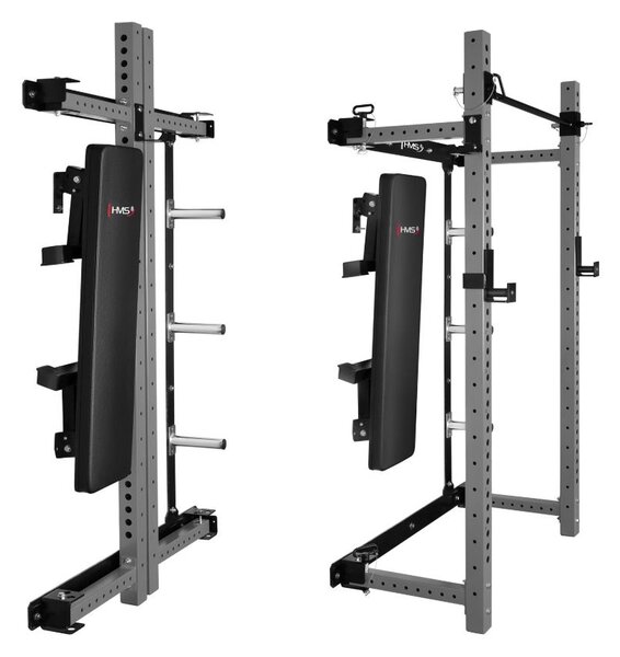 Gabbia fitness HMS con panca e porta dischi – robusta e completa